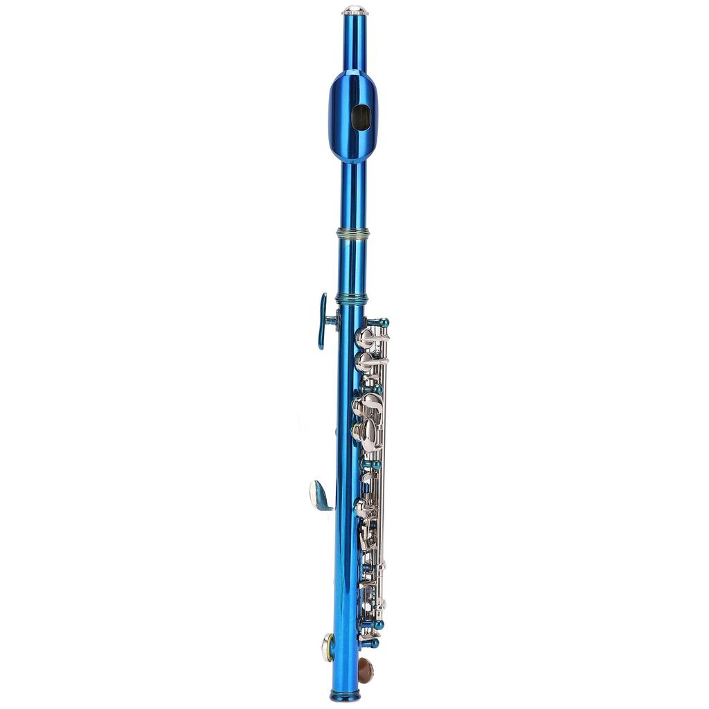 Piccolo Flute Cupronickel Blue +E Key French 6 Holes Piccolos Key Instrument for Beginner