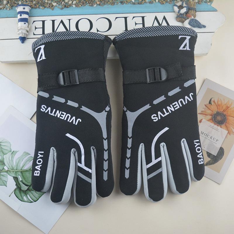 New Winter Men's Warm Fleece Stair Cloth Cycling Gloves