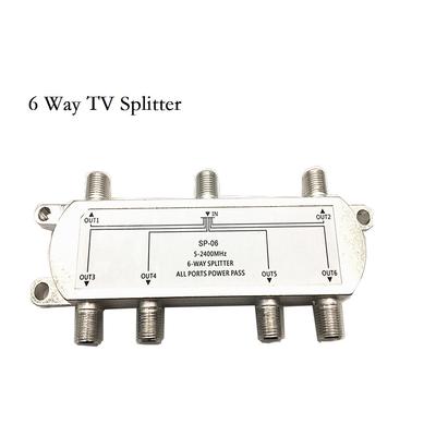 6-fach Koaxialkabel Splitter TV Splitter 5-2400 MHz für RG59 RG6 HDTV Satellit