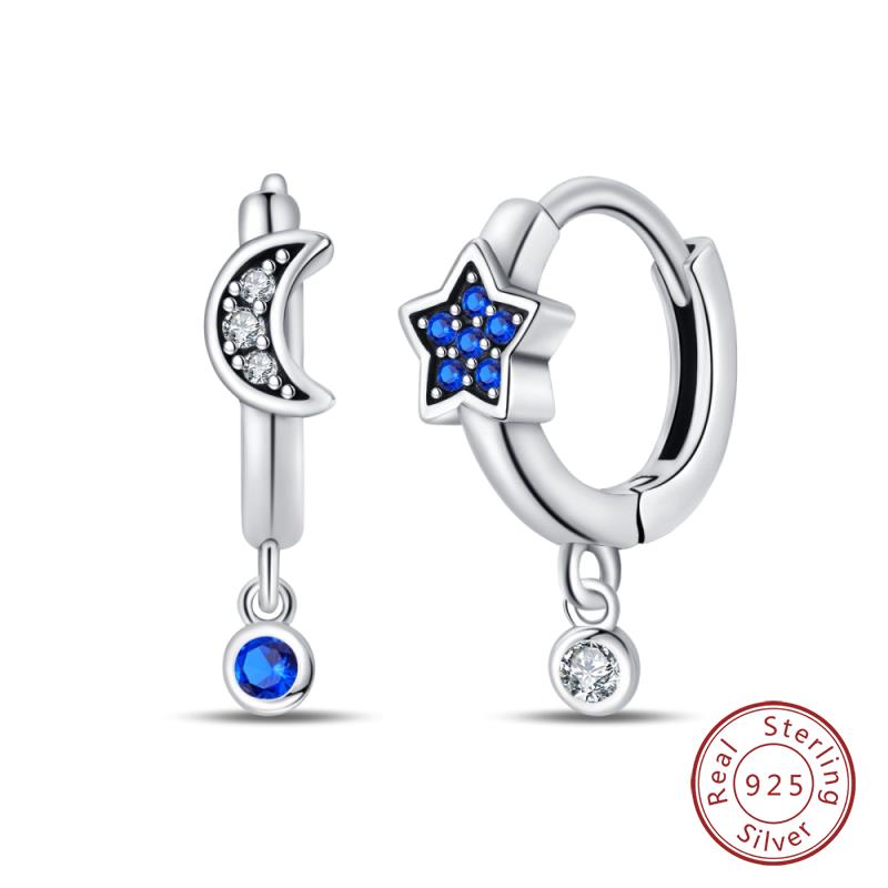 Hot 925 Sterling Silver Earrings Charm Simple Shining Lotus Zircon Wedding Women Jewelry Gift
