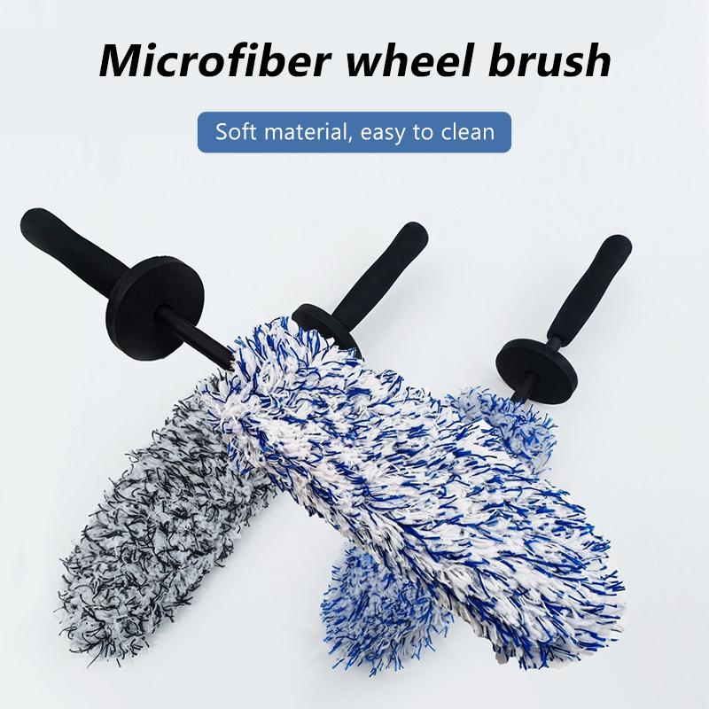 SEAMETAL Microfiber Car Wash Brush Cleaning Gloves Plastic Handle Wheel Brush Washing Tool Car Detailing Care Dust Removal Brush