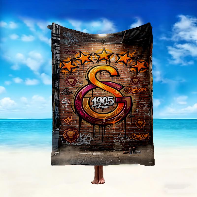 1pc Galatasaray SK Blanket, Home Printed Throw Blanket - Soft Blanket Gift for Family, Washable Sofa Bed Blanket