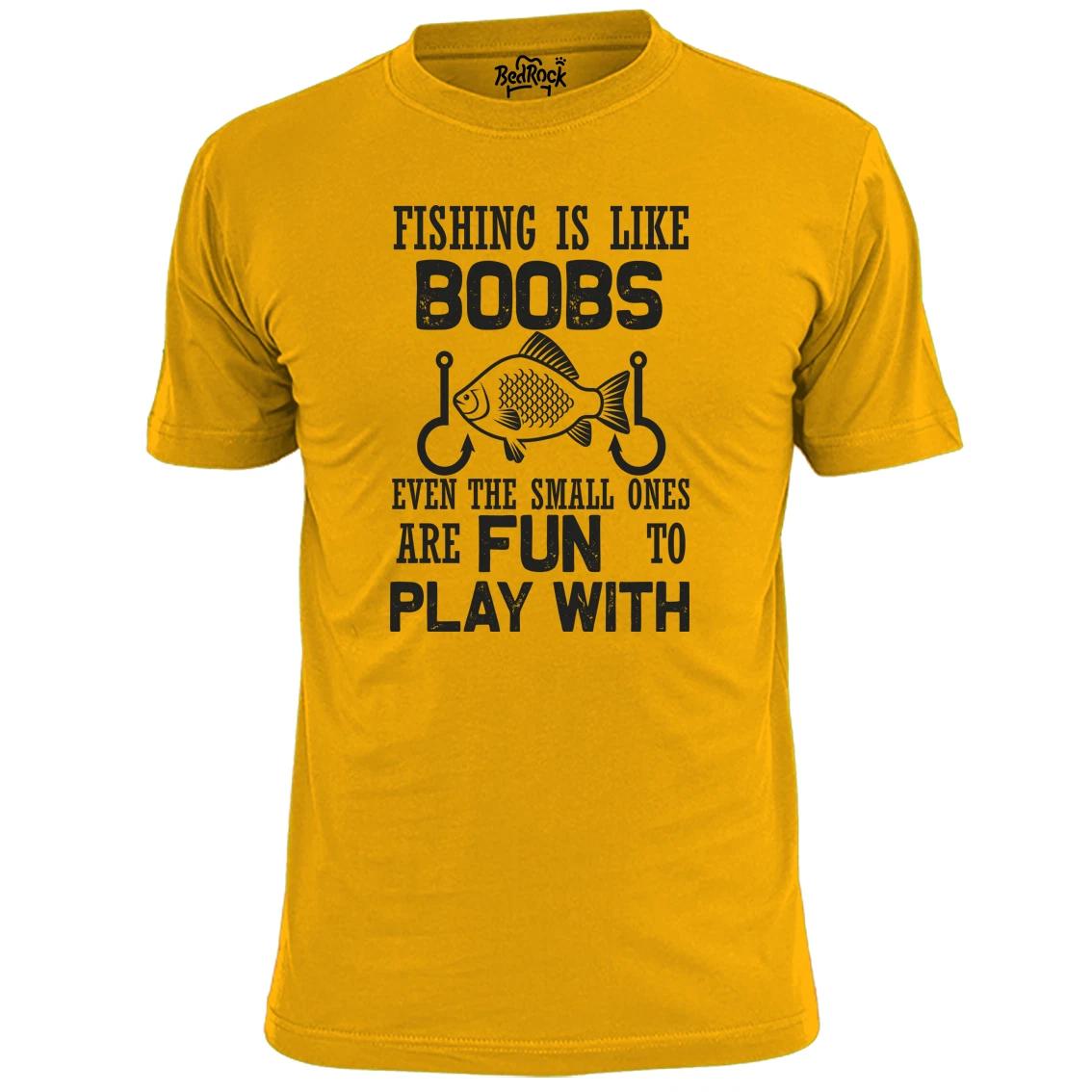 Mens Fishing Is Like Boobs Funny T shirt Angling Fish XL