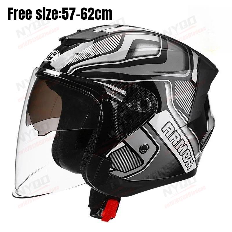 Motorcycle Helmet Windproof and Warm 3/4 Helmet Electric Off-road Motorcycle Outdoor Riding Equipment for All Seasons