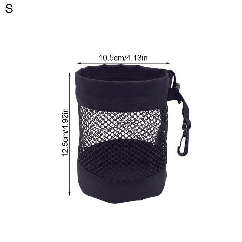 

1Pc Golf Ball Pouch Bag With Drawstring Closure High Quality Mesh Nylon And Hanging Plastic Clip Convenient To Hang On Golf Bag S чорний