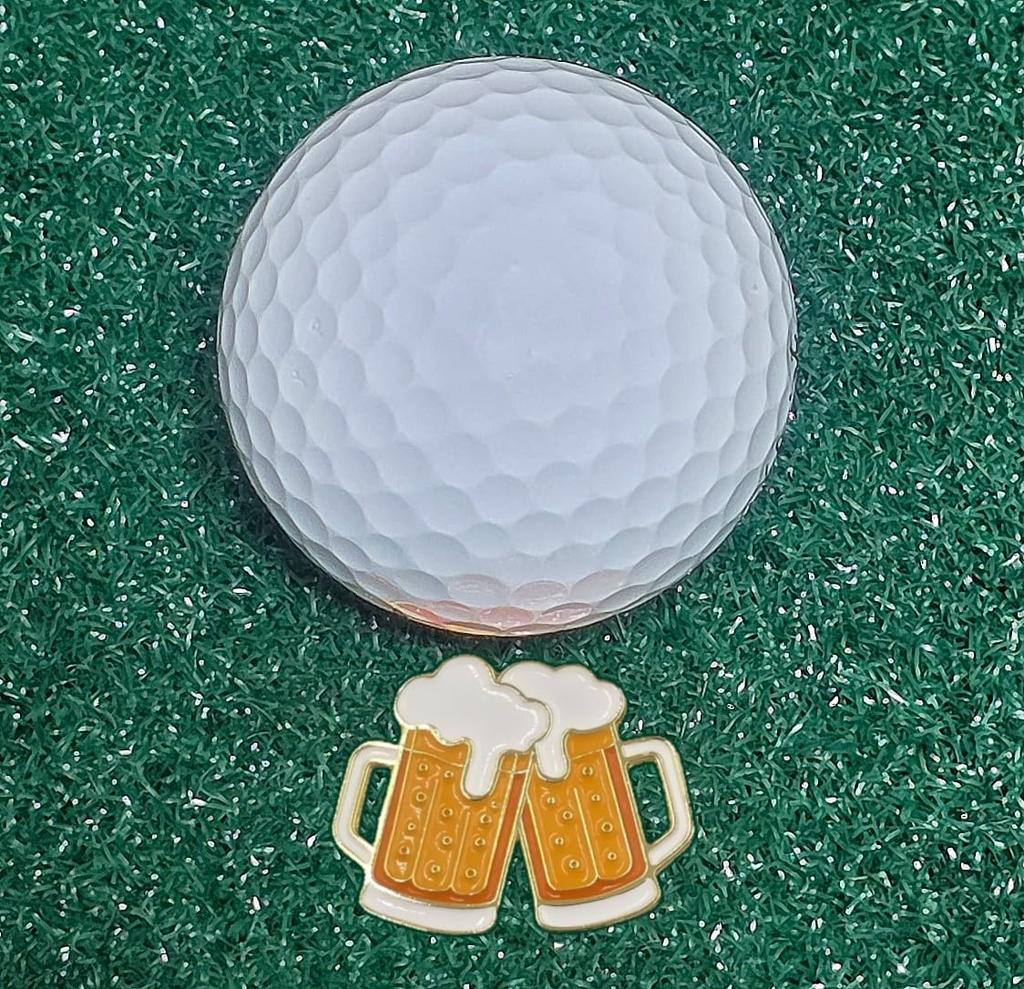 Unique and fun golf ball marker hat Food Fun Icon Perfect for golf accessories gifts (with clip) – & – & (Beer mug)