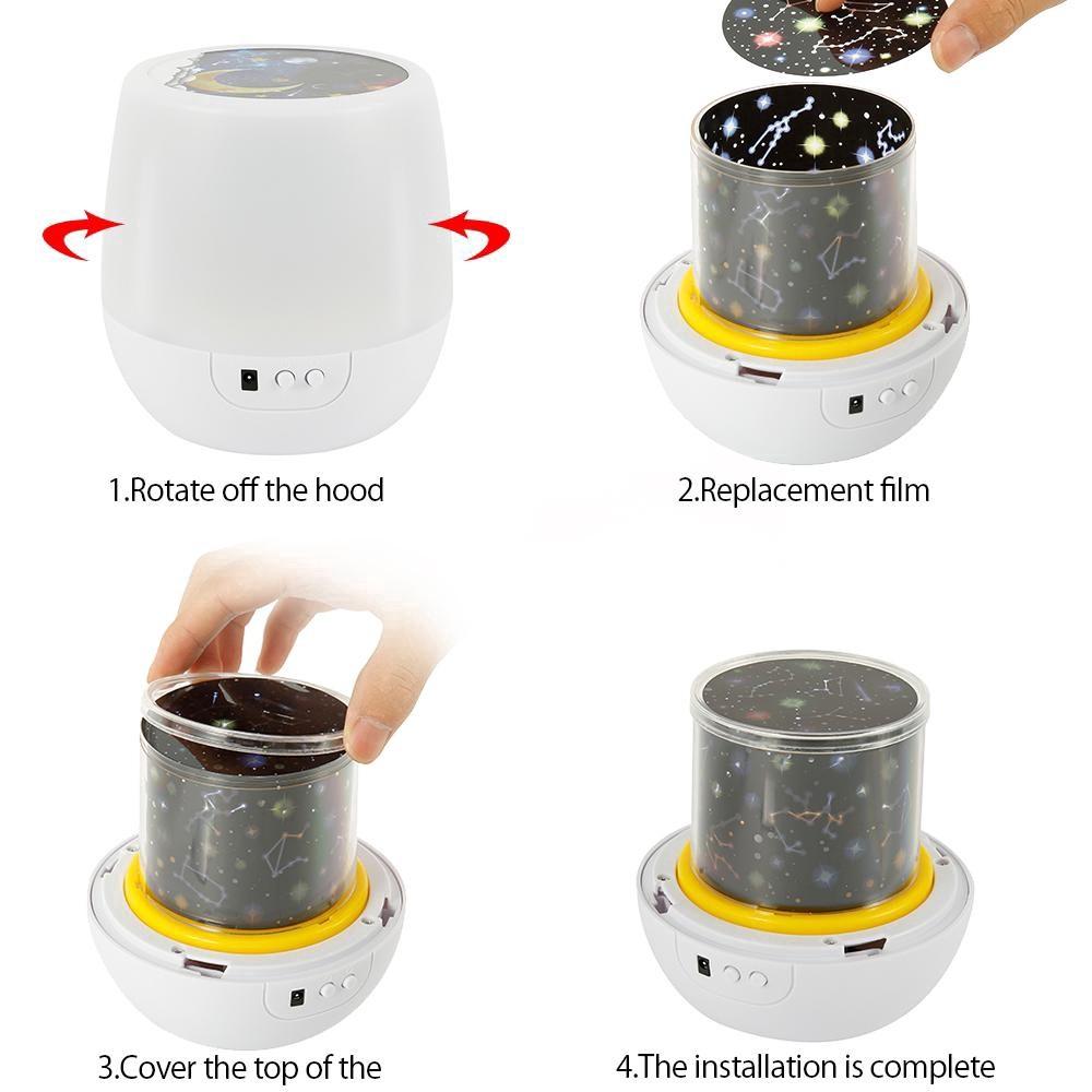Bedroom Decoration Projection Lamp Starry Sky Projector Night Light Star Lights Starry Projector Moon Novelty Table Night