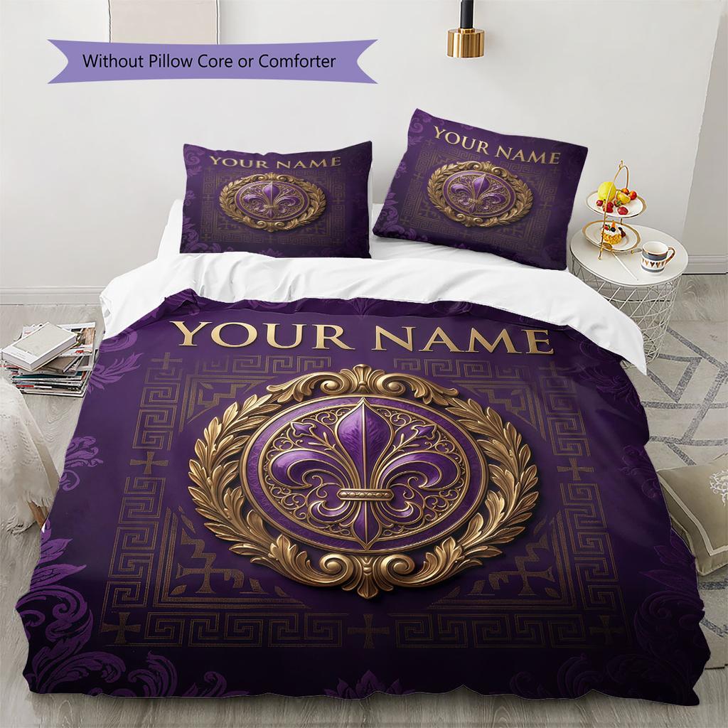 Custom Name,ACF Fiorentina Pattern Bedding Home Decoration Birthday Gift ( 1 Duvet Cover + 2 Pillowcase, Without Core),fan Merchandise.