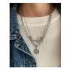 Geometric Layered Stainless Steel Pendant Necklace For Men And Women