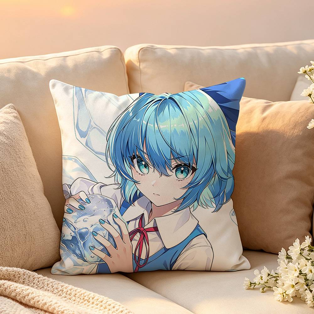 Cute Touhou Project Ccirno Pillow Case Pattern Printed Pillowcase For Living Room Sofa Cushion Cover