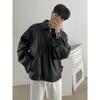 Giacca in pelle PU leggera e morbida nera corta da uomo, con cerniera, casual, da uomo, giacche e cappotti alla moda, primavera autunno, lusso fresco