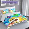 3pcs Custom Name Cute Shark Set,Includes 1 Duvet Cover and 2 Pillowcases,All-season Bedroom Decor