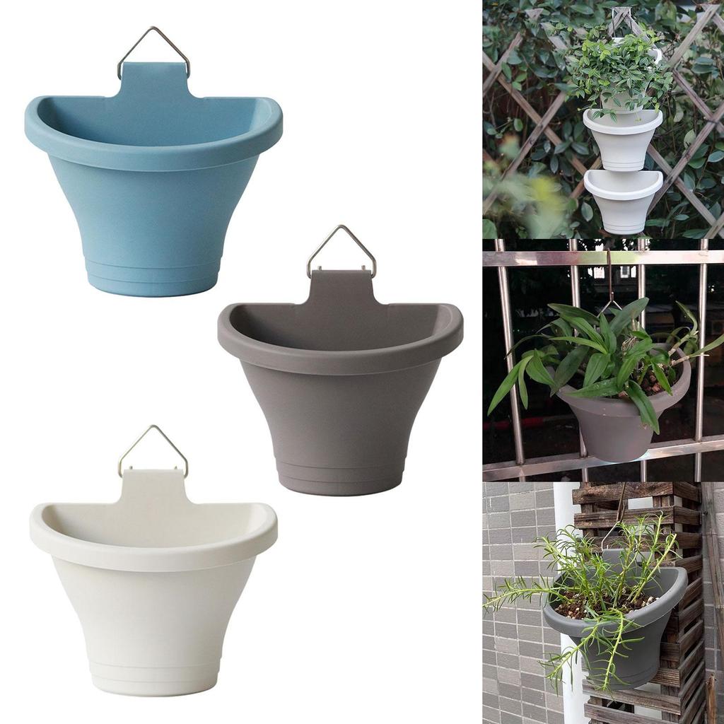 Elegant Hängande Blomkruka med Dräneringssystem - Modern Väggdekoration för Trädgårdar