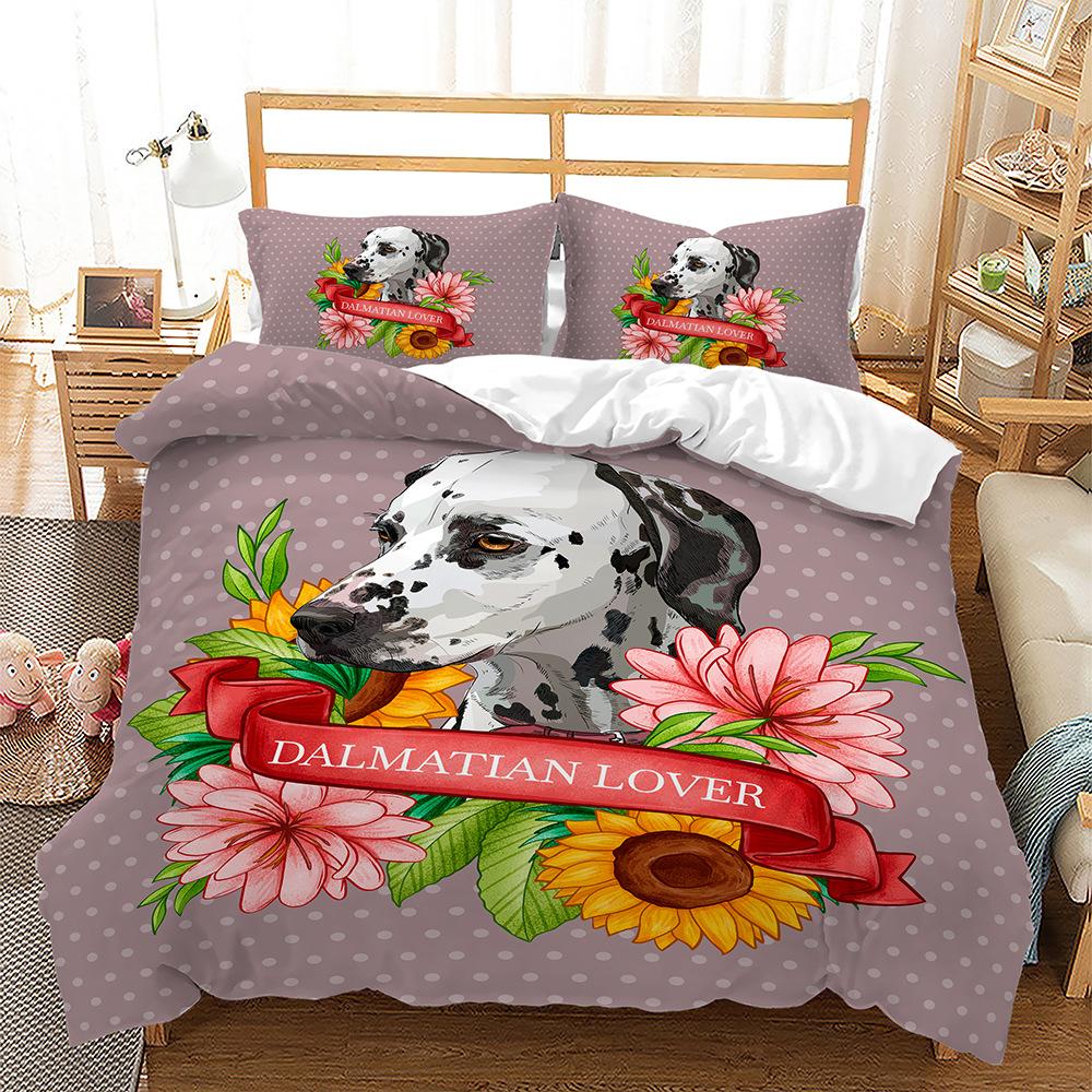 

3D комплект постельного белья для собак из микрофибры, пододеяльник, 2/3 предмета, AU180*210, большой размер с животным рисунком, мягкое и легко чистящееся домашнее украшение Baby 100x135cm