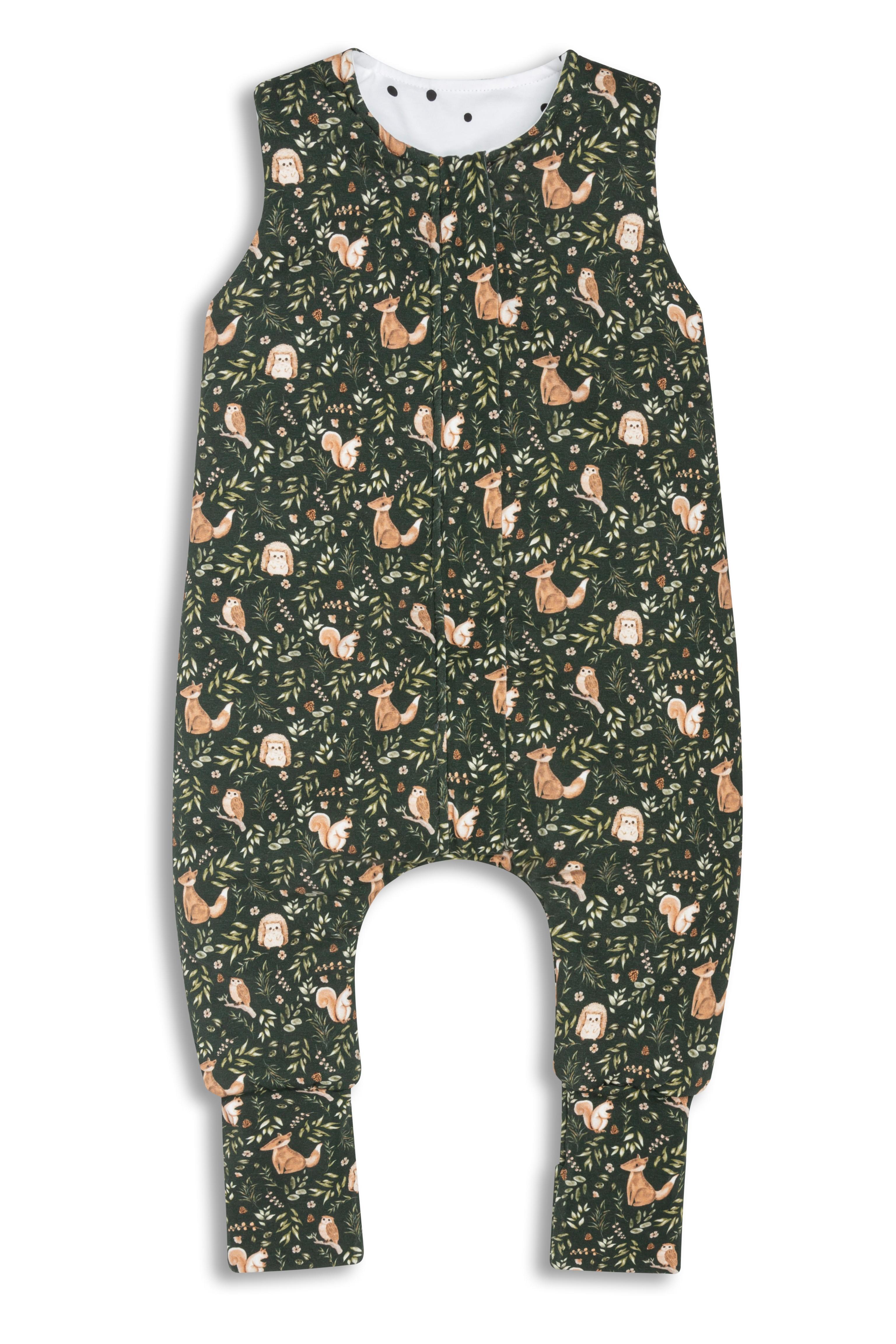Sac de couchage double face avec pieds XS (6-12 mois) Forêt verte vert