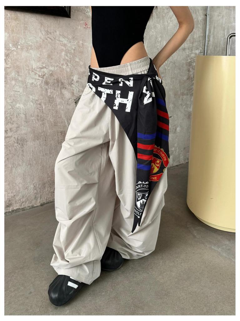 Dámský Hip Hop Odnímatelný Zadní Panel Kombinéza - Národní Trend Podlahová Délka Široké Kalhoty