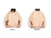 Unisex Retro Color Block Stand Collar Jacket - Casual Loose Fit for Spring/Autumn
