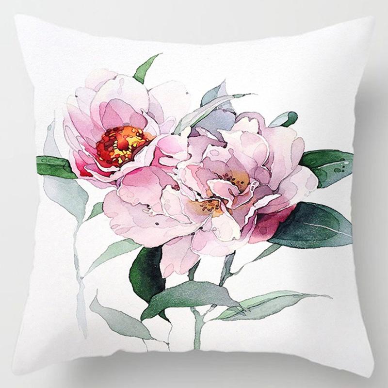 Flower Printing Series Pillow Gift Home Office Decoration Pillow Bedroom Sofa Car Cushion Cover