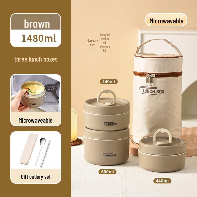 304 Stainless Steel Leak-Proof Multi-Layer Insulated Lunch Box for Office Workers & Students, Microwave Safe & Portable