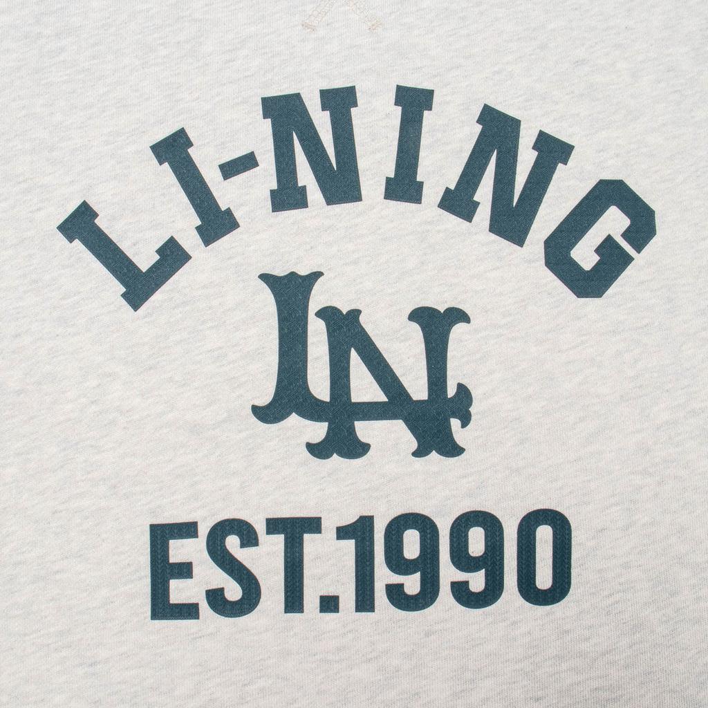 Li Ning Sports Lifestyle Series Fashion Round Neck Pullover Casual Long Sleeve Sweatshirt Women sweatshirt Flower-Gray Tile-Gray AWDTB46-10