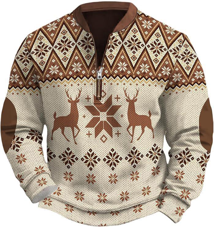 Men's Christmas Snowflake Tree Print Hoodie - Autumn 2025 Edition