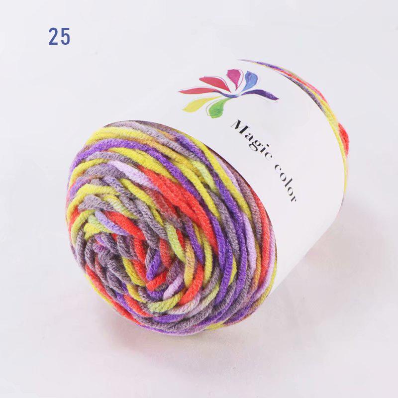 

45 г/моток пряжа для шарфа для взрослых, разноцветная сегментная окраска, 8 нитей, хлопковая пряжа, детский свитер своими руками 25