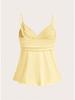 2026 V-Neck Waist-Cinching Ruffled Camisole for Women - European/American Style, Slimming Sleeveless Top