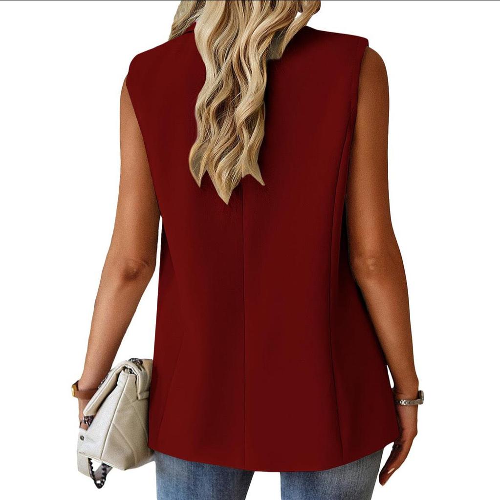 2025 Bestseller Damen Herbst Ärmellos Einfarbig Mehrfarbig Strickjacke Blazer Jacke