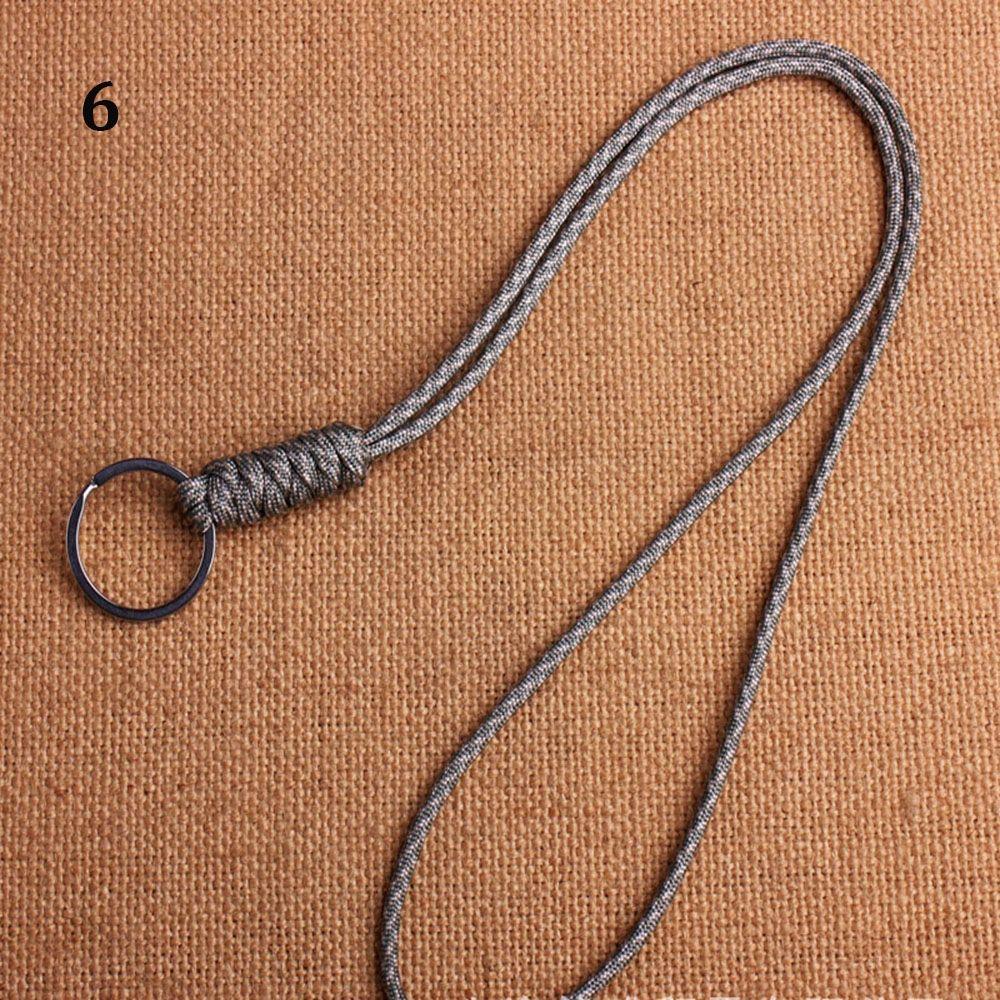 New Emergency Survival Backpack Self-Defense Lanyard Round Buckle Parachute Cord Key Ring Paracord Keychain