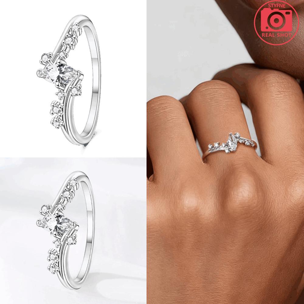 

Authentic Ring copper copper White Zirconia Ring Teardrop Heart Square Ring Anniversary Fine Gift Accessory High Quality 7