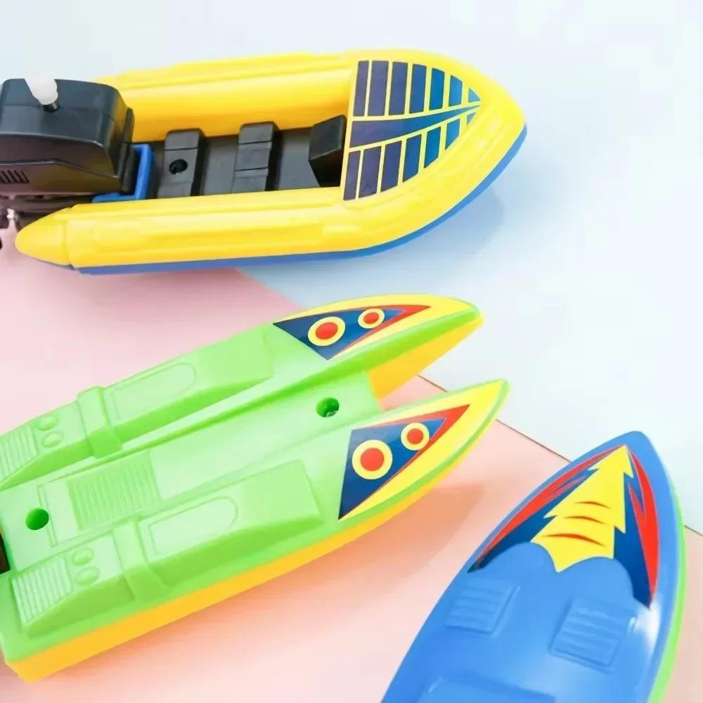1PC Wind Up Speed Boat Toy Clockwork Floating Bathtub Shower Bath Toys for Kids Childrens Gift Boys Girls Water Play