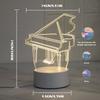 Piano 3D night light, bedroom and study atmosphere decoration USB warm color light, Thanksgiving, holiday gift for friends.