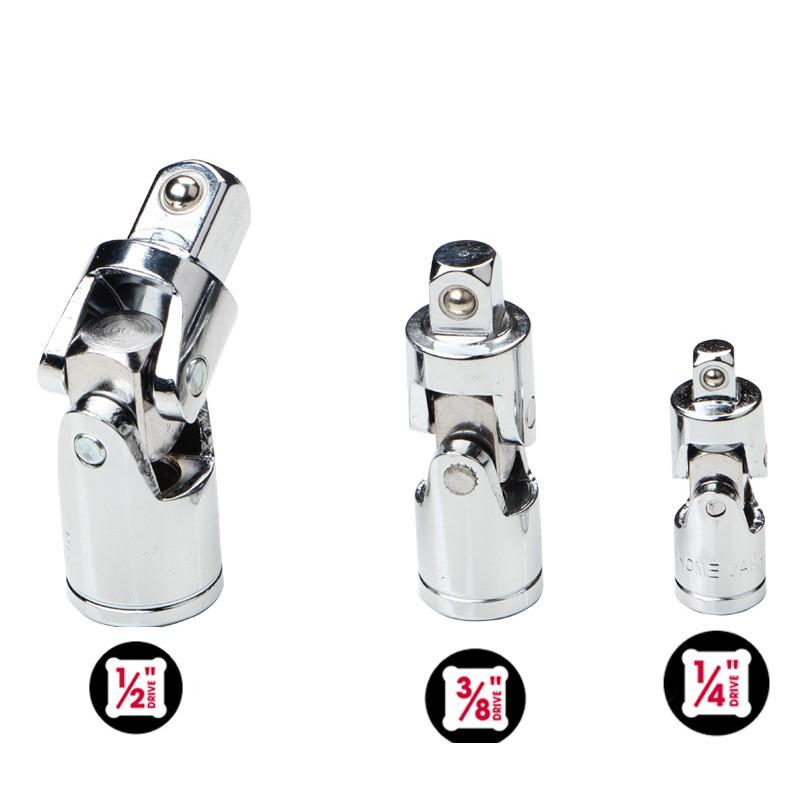 Chrome Vanadium Steel Swivel Drive Adapter Set 1/4 3/8 and 1/2 Inch Drive