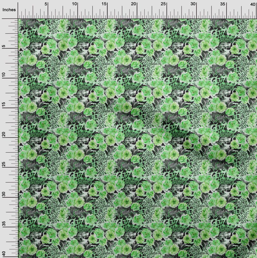 oneOone Baumwolle Flex Grün Stoff Tierhaut mit Blumen Diy Kleidung Quilting Stoff Druck Stoff Meterware 40 Zoll