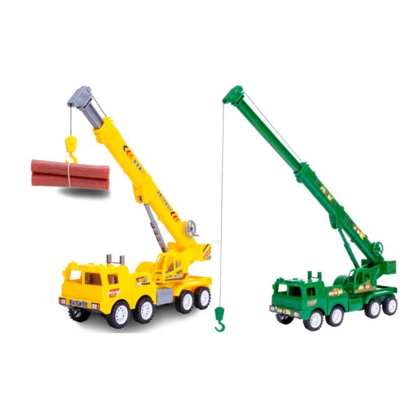 Large Yellow Toy Crane Plastic Construction Vehicle Model For Boys Inertia Driven Ideal For Emotional, Visual, And Intellectual Development Great For