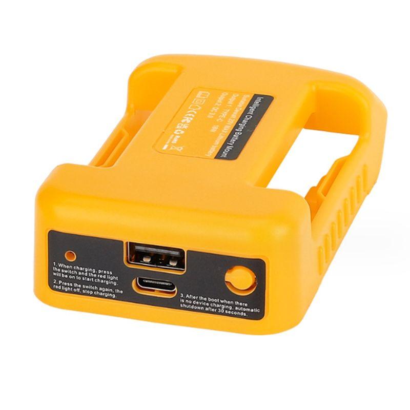

A34R Portable Adapter Compatible For 18V Li- With USB Type-C Battery Holder Fast Charging Easy To Use жовтий