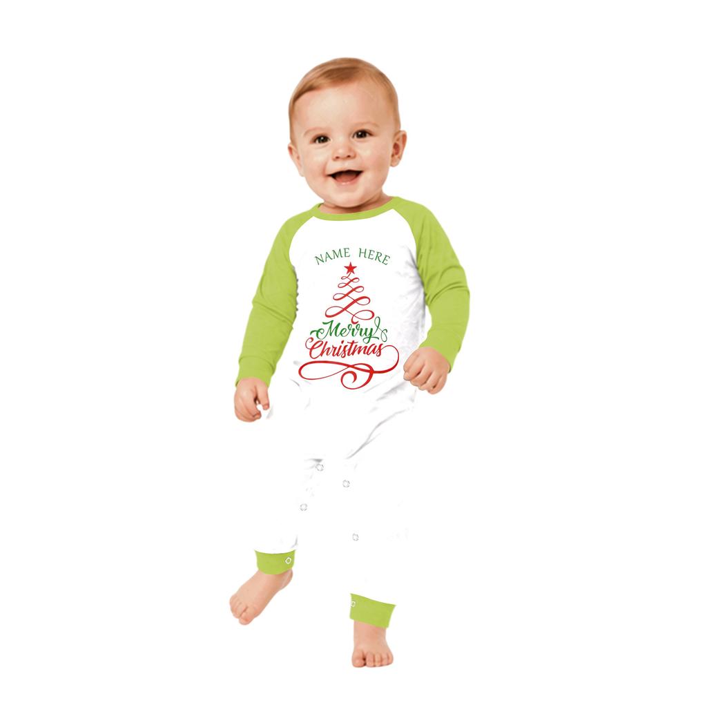 Family Matching Christmas Pajama Sets with Neck Long Sleeve Top and Pants for Men Women Kids