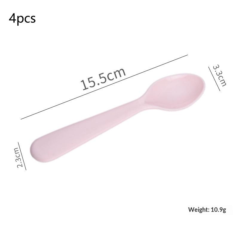 1/2/4Pcs Simple Children Tableware Plastic Baby Feeding Spoon Toddler Training Eating Utensils For Dessert Fruit