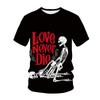 Neue männer Casual T-shirt Schädel Rock Straße Band 3D Druck Hip Hop Klassische Vintage Oansatz Lose Top Kurzarm