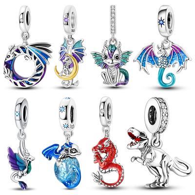 Dragon Shape Series Pendant Charm Beads Fits 3Mm Bracelets Bangle Necklace For Women Luxury Jewelry Diy Party Festival Gifts