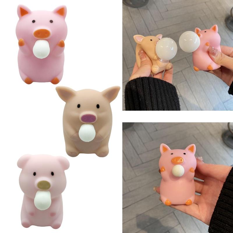 Cute Little Pig Squishy Toy Decompress And Release Stress With Bubble-spitting Fun!