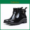 Boots Short New Women Boots Rain Shoes Non Slip Galoshes Elastic Band Insulated Water Shoes Ankle Boots Pvc Black