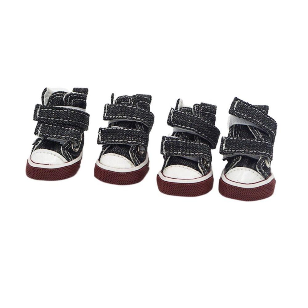 

4 шт./компл. сапоги для щенков, собак, водонепроницаемые принадлежности для животных, высококачественная обувь для домашних животных M чёрный