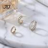 Fashionable Zircon Circle Hoops 3Pcs Elegant Zirconia Full Stud Earrings Set, Comfortable Piercing Hoop Earring, Hypoallergenic Copper Jewelry Gift