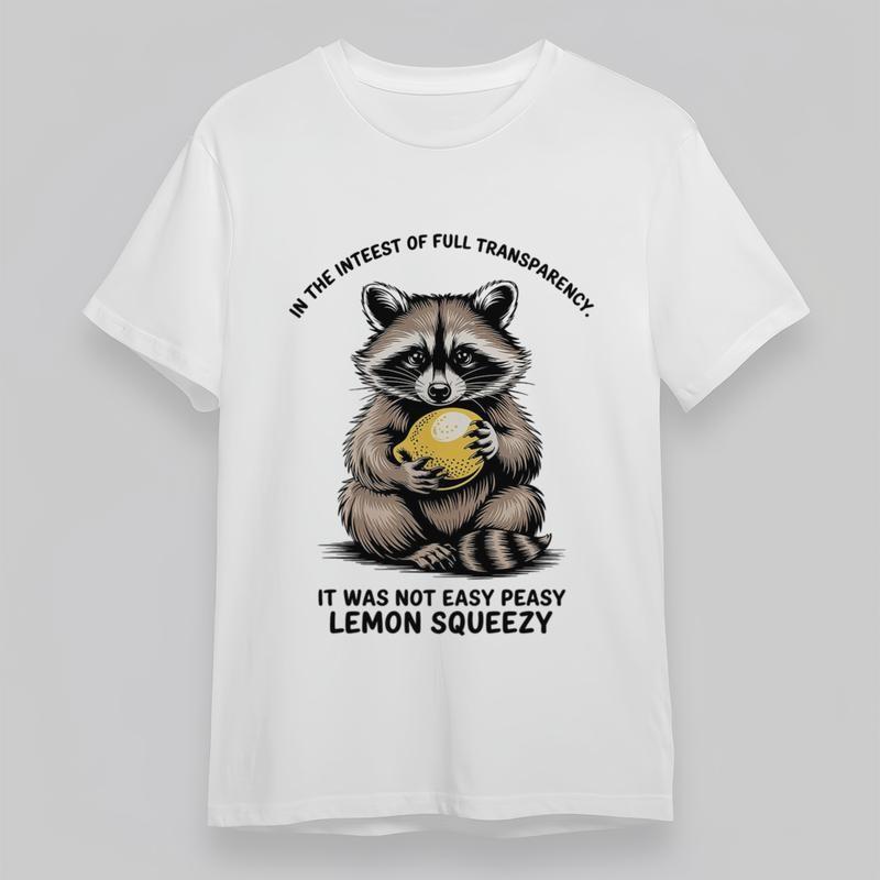 

Women s Plus Size Trend Classic T-Shirt Raccoon with Citrus Fruit Graphic Tee S