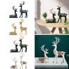 2x Deer Figurines Decors Reindeer Sculptures Souvenirs TV Stand Elk Statues