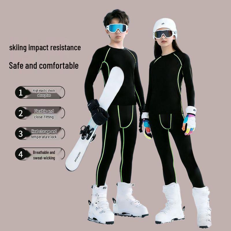 Herren Skianzug mit Fleecefutter: Schnelltrocknendes Thermounterwäsche-Set für Herbst/Winter, Outdoor-Fitness & Bergsteigen.