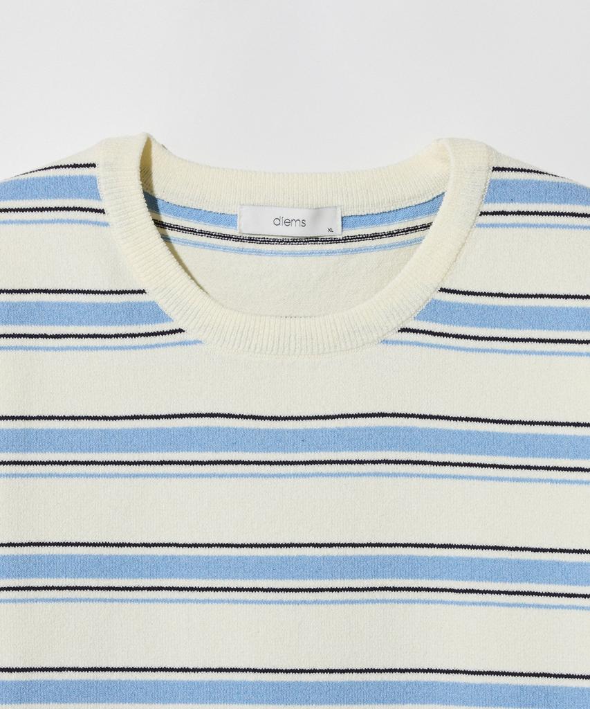 STCO Diems Cool Touch Striped Short Sleeve Knit_White (Classic Fit)_Dktxb21Ctw
