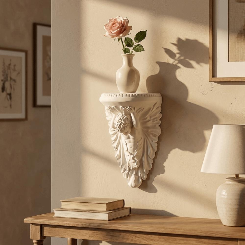 3D Printed Angel Floating Shelf European Style Decorative Wall Bracket Wall Storage Rack  Entryway