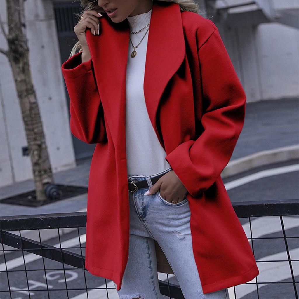 Women's Cardigan  Open Front Sweater Long Sleeve Loose Coats Mid Length Outwear